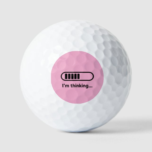 I'm Thinking... Loading Progress Bar Pink Minimali Golf Balls (Front)
