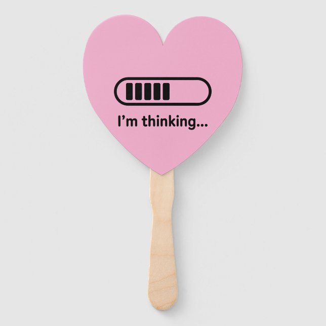 I'm Thinking... Loading Progress Bar Pink Minimali Hand Fan (Front)