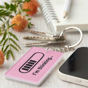 I'm Thinking... Loading Progress Bar Pink Minimali Key Ring