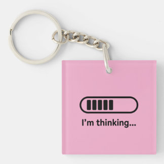 I'm Thinking... Loading Progress Bar Pink Minimali Key Ring