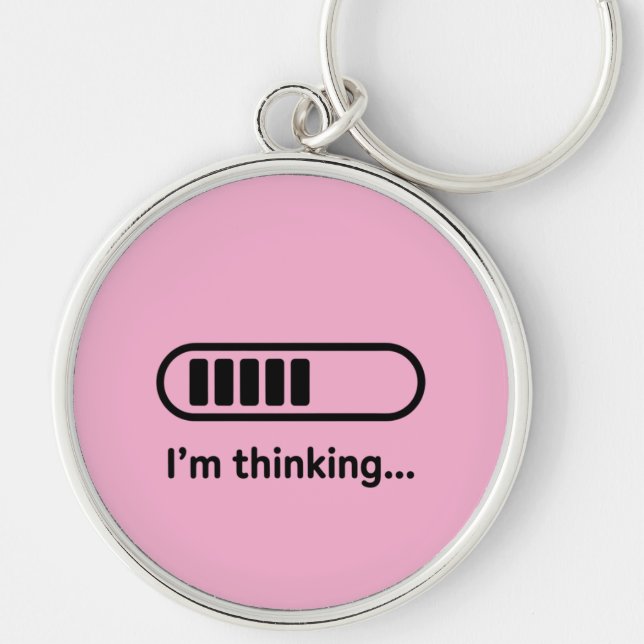 I'm Thinking... Loading Progress Bar Pink Minimali Key Ring (Front)