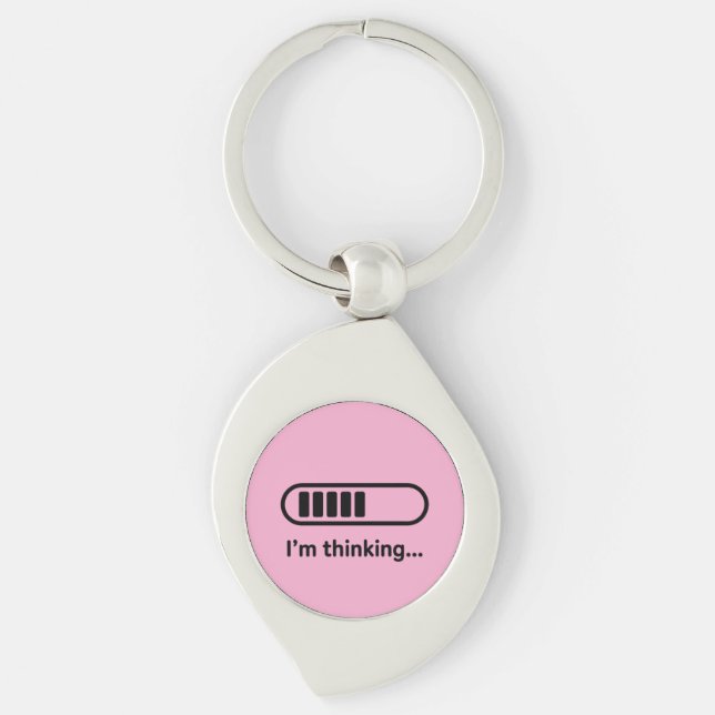 I'm Thinking... Loading Progress Bar Pink Minimali Key Ring (Front)