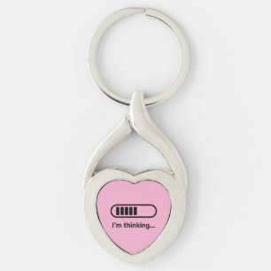 I'm Thinking... Loading Progress Bar Pink Minimali Key Ring