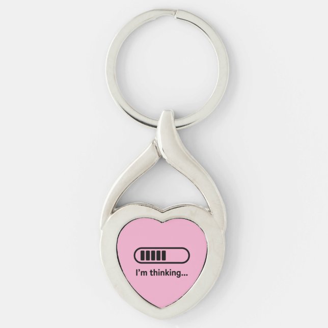 I'm Thinking... Loading Progress Bar Pink Minimali Key Ring (Front)