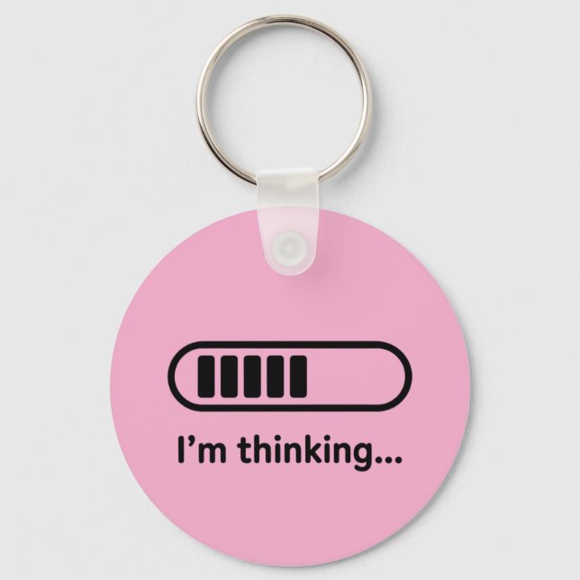 I'm Thinking... Loading Progress Bar Pink Minimali Key Ring (Front)