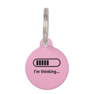 I'm Thinking... Loading Progress Bar Pink Minimali Pet Tag