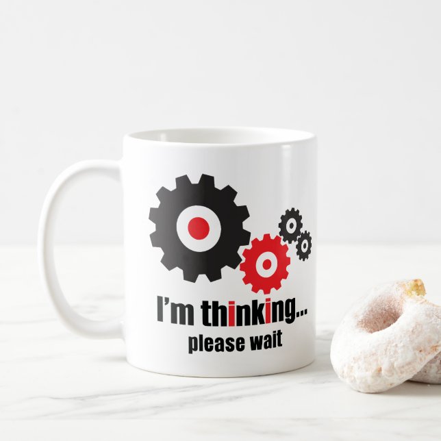 I'm thinking please wait mug (With Donut)