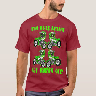 Im This Many Dirt Bikes 4 Year Old 4th Birthday T-Shirt