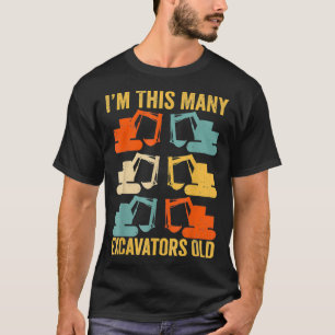 I'm This Many Ecavators Old 6 Year 6th Birthday Ec T-Shirt