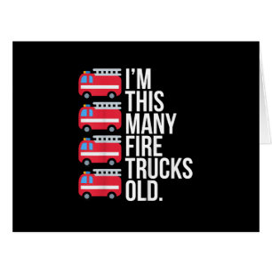 Im This Many Fire Trucks Old T-Shirt Four Year Old