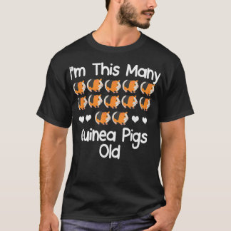 Im This Many guinea pigs Old 12 year old birthday  T-Shirt