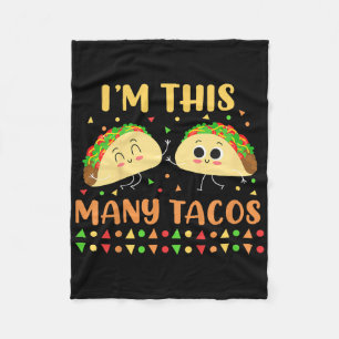 Im This Many Tacos Second Birthday Party Cinco De Fleece Blanket