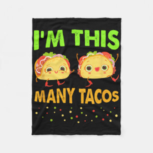 I'm This Many Tacos Second Birthday Twosday Cinco  Fleece Blanket