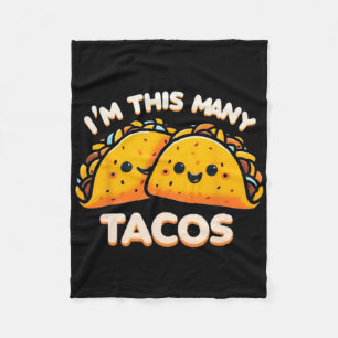 I'm This Many Tacos Second Birthday Twosday Cinco Fleece Blanket