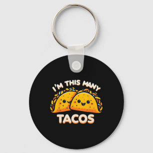 I'm This Many Tacos Second Birthday Twosday Cinco Key Ring