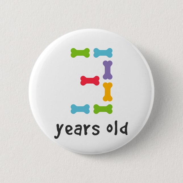 I'm Three Years Old 6 Cm Round Badge (Front)