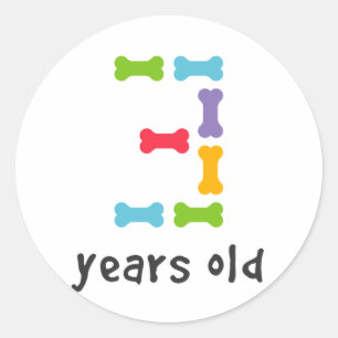 I'm Three Years Old Classic Round Sticker