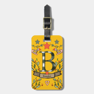 I'm travelling for Christmas monogram "B" with nam Luggage Tag