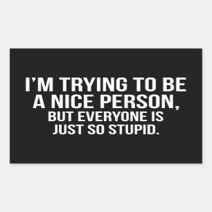 I'm Trying To Be A Nice Person - Funny Novelty Rectangular Sticker