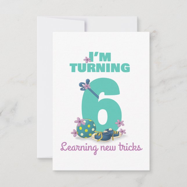 I'm turning 6 Happy Birthday card for kids (Front)