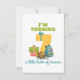 I'm turning 7 Happy Birthday card for kids