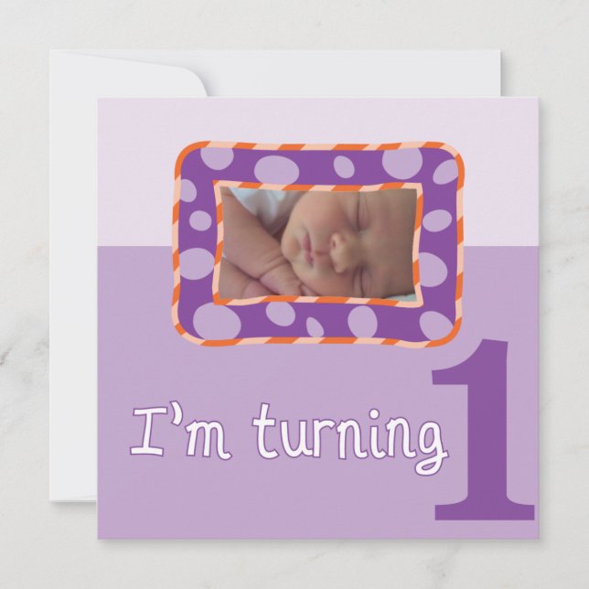 I'm Turning One Birthday Party Invitation (Front)