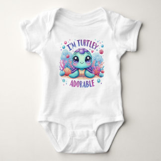 "I'm Turtley Adorable" Baby Jersey Bodysuit