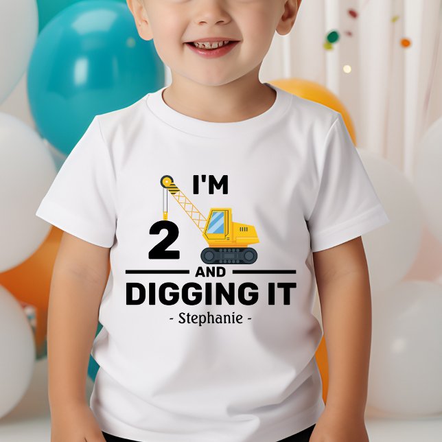 I'm Two And Digging It 2nd Birthday Boy 2 Year Old Toddler T-Shirt (Creator Uploaded)