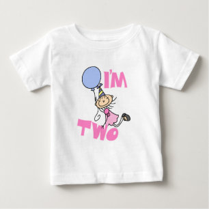 I'm Two Stick Figure Girl Birthday T-shirts
