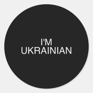 I'm Ukrainian Ukraine Pride Minimalist Heritage Classic Round Sticker