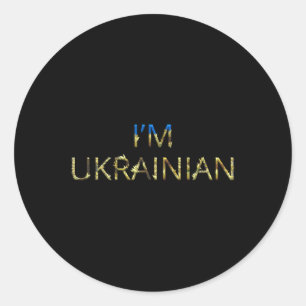 I'm Ukrainian - Ukraine Shirt Sunflower Retro Ukra Classic Round Sticker