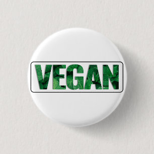 I'm Vegan, Typographic Design 3 Cm Round Badge