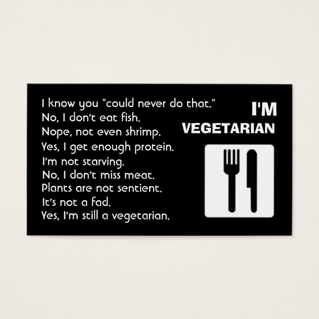 I'm Vegetarian: Answers (Front)