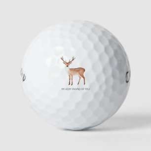 'I'm Very Fawnd Of You' Sweet Playful Adorable Golf Balls