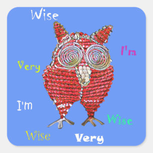 I'm Very Wise Funky Red Owl Sticker