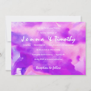 I'M VIOLET WATERCOLOR Wedding Invitation