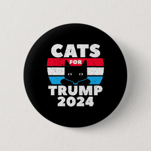 I'm Voting Cats For Trump 2024 Election Debate 6 Cm Round Badge