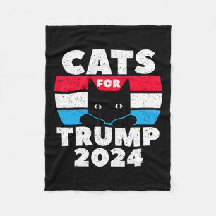 I'm Voting Cats For Trump 2024 Election Debate Fleece Blanket