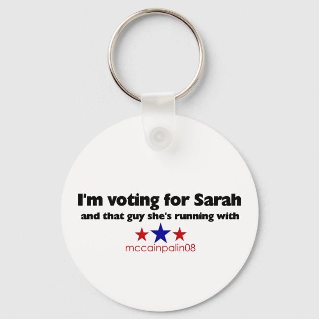 I'm Voting for Sarah Key Ring (Front)