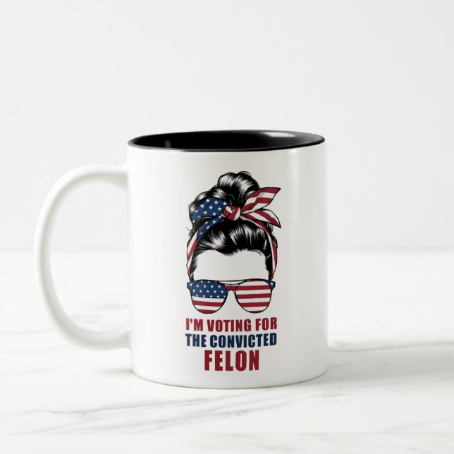 I'm Voting For The Convicted Felon Pro Trump 2024 Two-Tone Coffee Mug (Left)