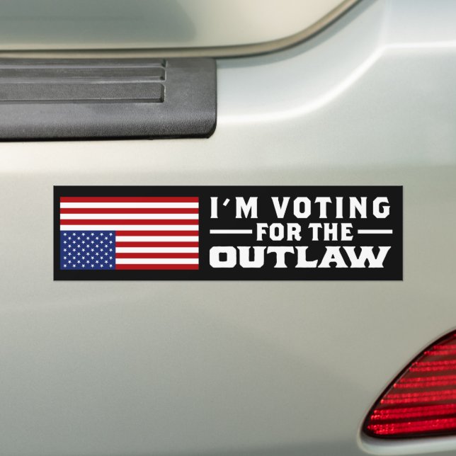 I'm Voting For The Outlaw Trump 2024 Bumper Sticker (On Car)