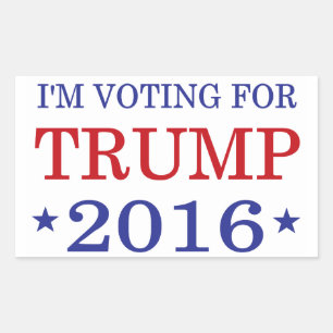 I'm voting for Trump 2016 red white & blue sticker