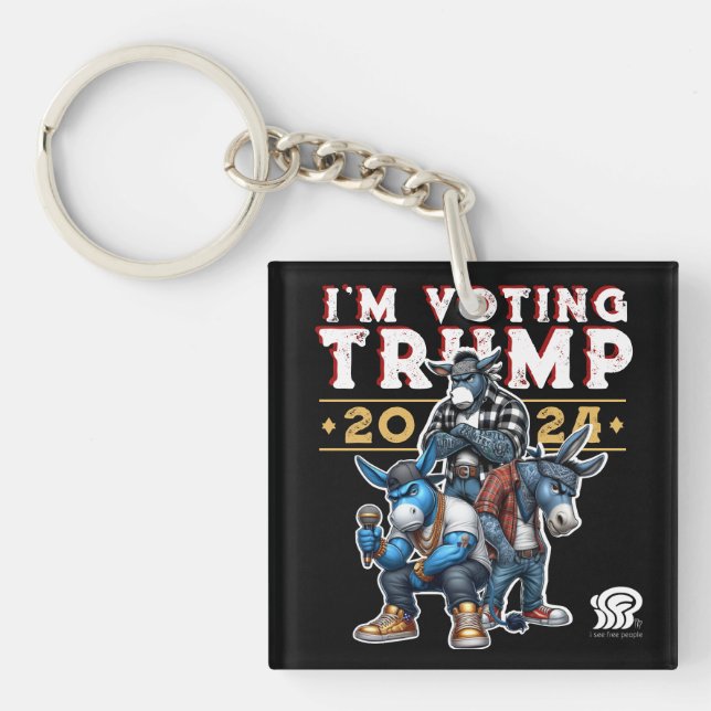 I'M VOTING for TRUMP 2024 Key Ring (Front)