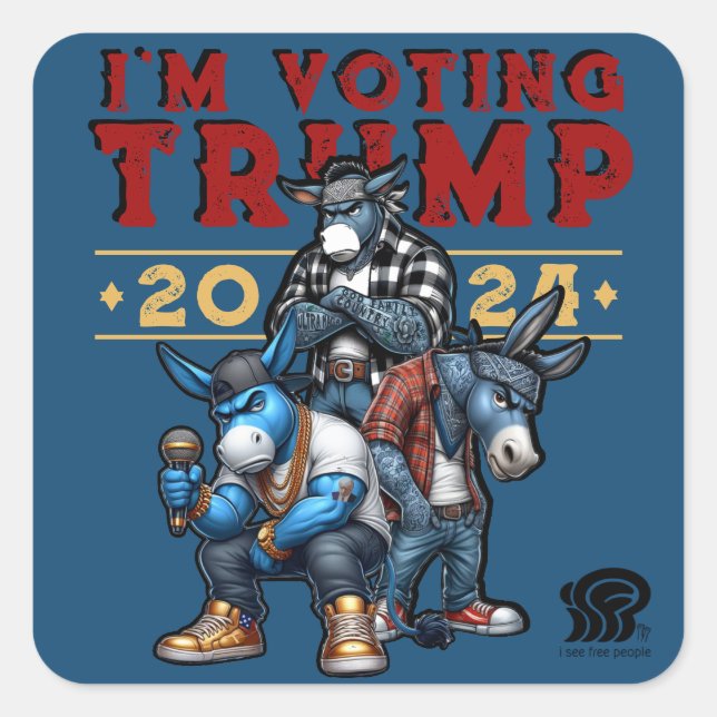 I'M VOTING for TRUMP 2024 Square Sticker (Front)