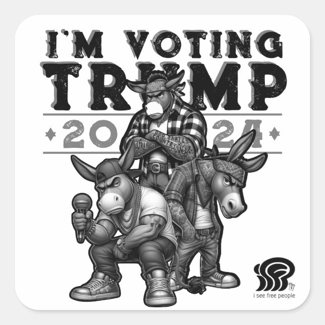I'M VOTING for TRUMP 2024 Square Sticker (Front)