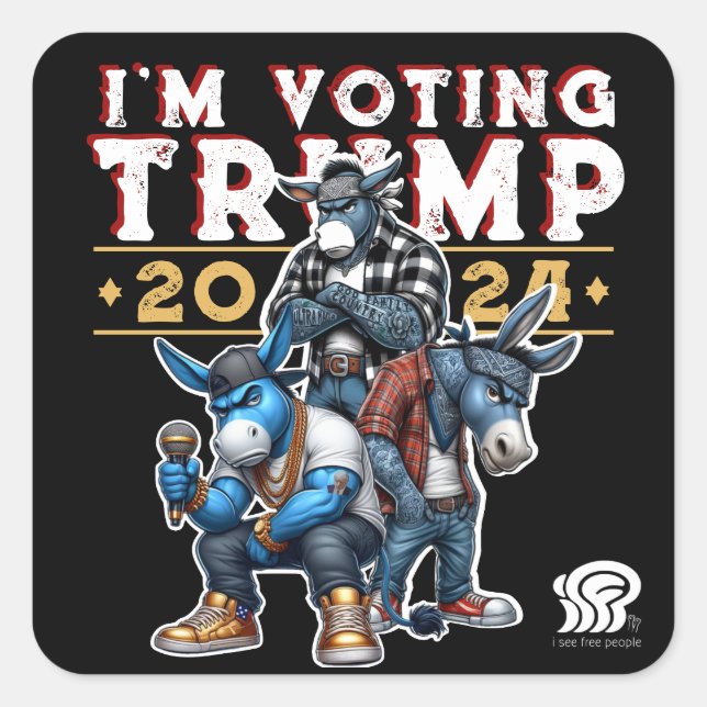 I'M VOTING for TRUMP 2024 Square Sticker (Front)
