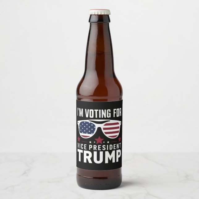 I'm Voting For Vice President Trump 2024 Election Beer Bottle Label (Front)