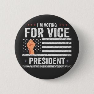 I'm Voting For Vice President Trump Election Gift 6 Cm Round Badge