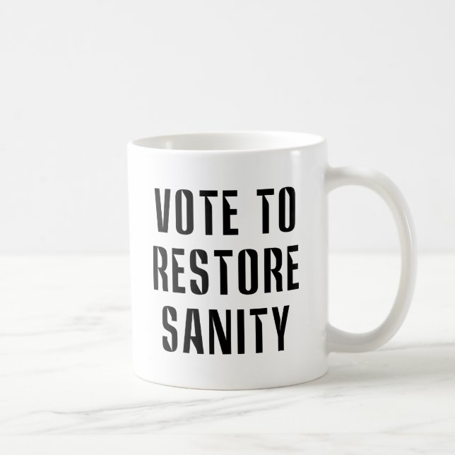 I'm Voting to Restore Sanity Large Coffee Mug (Right)