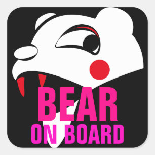 " I'm watching you " Bear Square Sticker